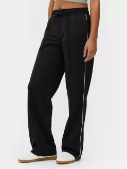 Spodnie dresowe z prostą nogawką z trykotu