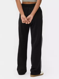 Spodnie dresowe z prostą nogawką z trykotu