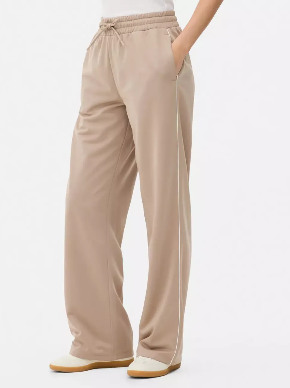 Spodnie dresowe z prostą nogawką z trykotu