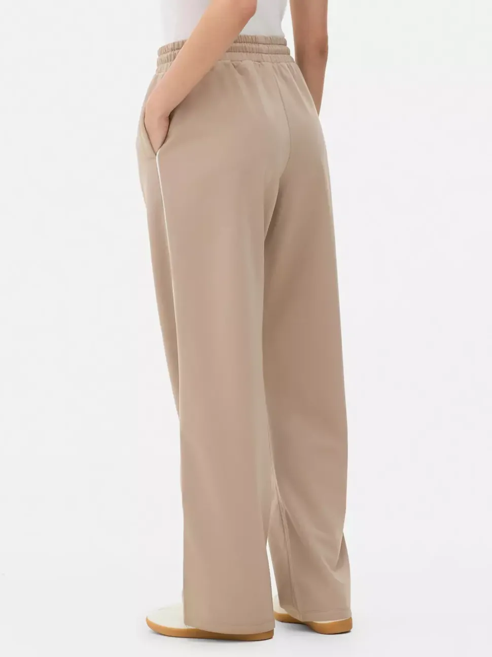 Spodnie dresowe z prostą nogawką z trykotu