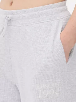Spodnie dresowe z prostą nogawką o waflowej fakturze
