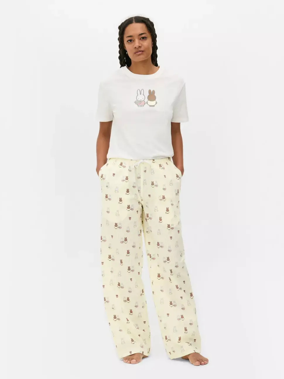Spodnie od piżamy z szeroką nogawką i motywem Miffy
