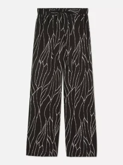 Spodnie palazzo z szerokimi nogawkami i nadrukiem