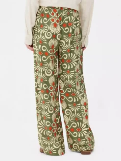 Spodnie palazzo z szerokimi nogawkami i nadrukiem