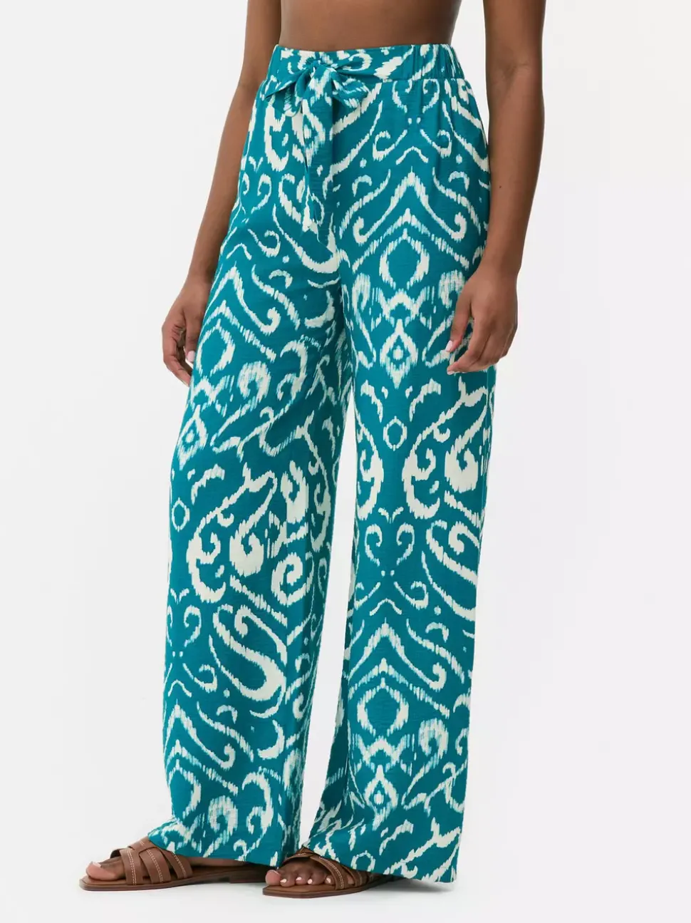 Spodnie palazzo z szerokimi nogawkami i nadrukiem