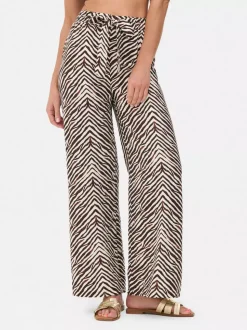 Spodnie palazzo z szerokimi nogawkami i nadrukiem