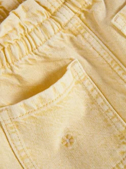 Spodnie typu paper bag z szeroką nogawką i wzorem