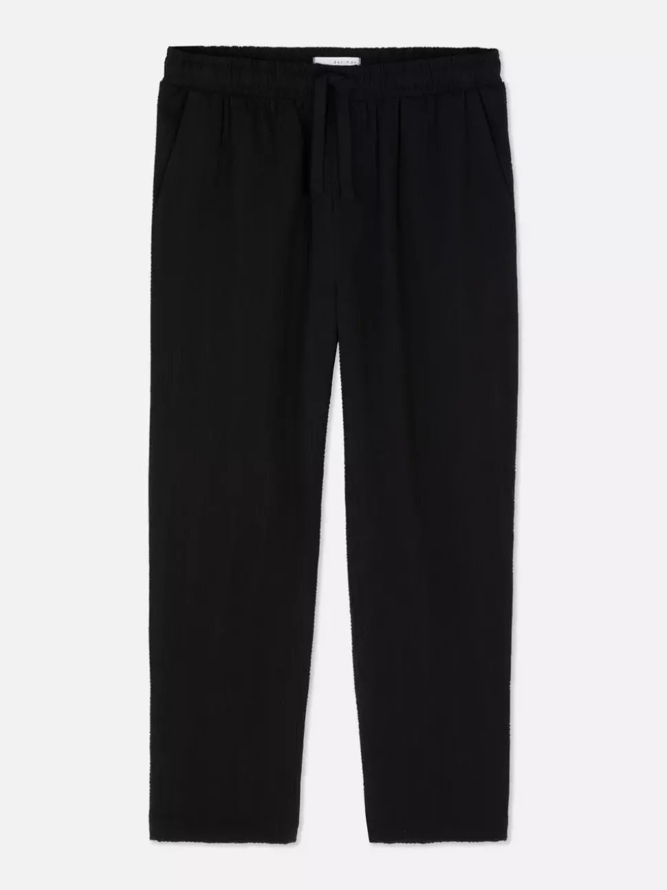 Spodnie w paski z tkaniny seersucker