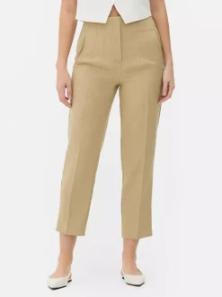 Spodnie w prążki z wysokim stanem i motywem Sticha