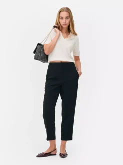 Spodnie w prążki z wysokim stanem i motywem Sticha