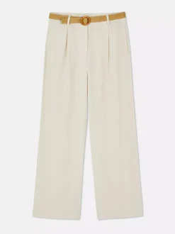 Spodnie z paskiem i prostą nogawką