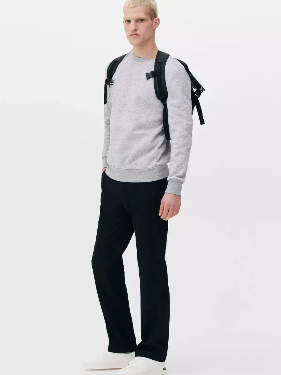 Spodnie z prostą nogawką z diagonalu