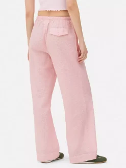 Spodnie z tkaniny seersucker z motywem Hello Kitty