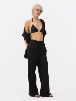 Spodnie z wiązaniem w talii