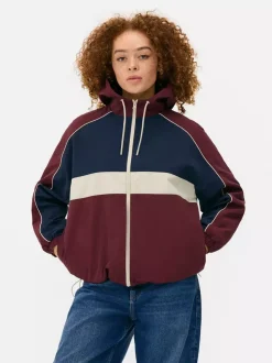 Sportowa kurtka przeciwdeszczowa w bloki kolorów