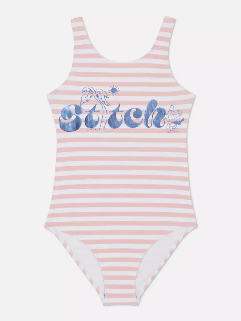 Strój kąpielowy w paski z motywem Sticha Disneya