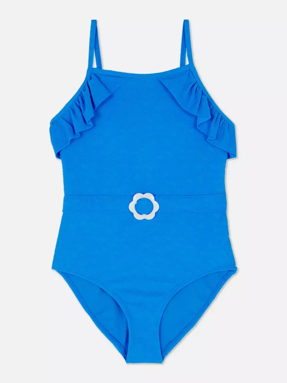 Strój kąpielowy z falbanką i paskiem