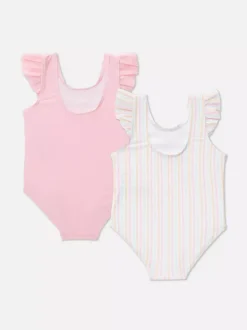 Stroje kąpielowe z falbanką, 2 szt.