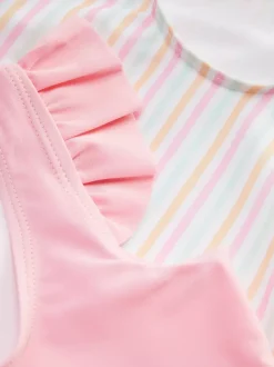 Stroje kąpielowe z falbanką, 2 szt.