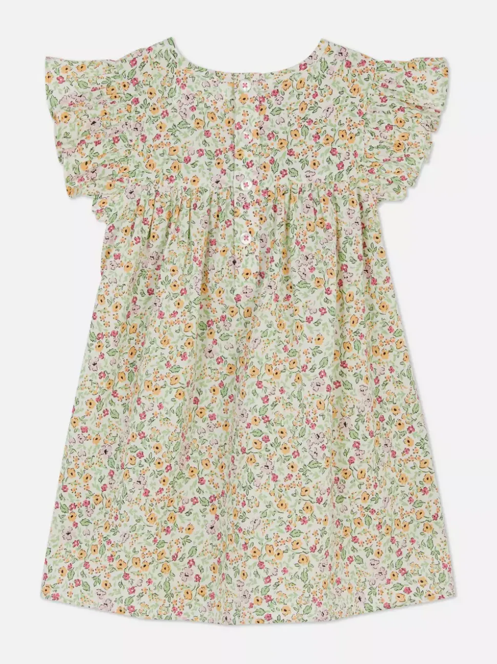 Sukienka z falbanką w drobne kwiaty