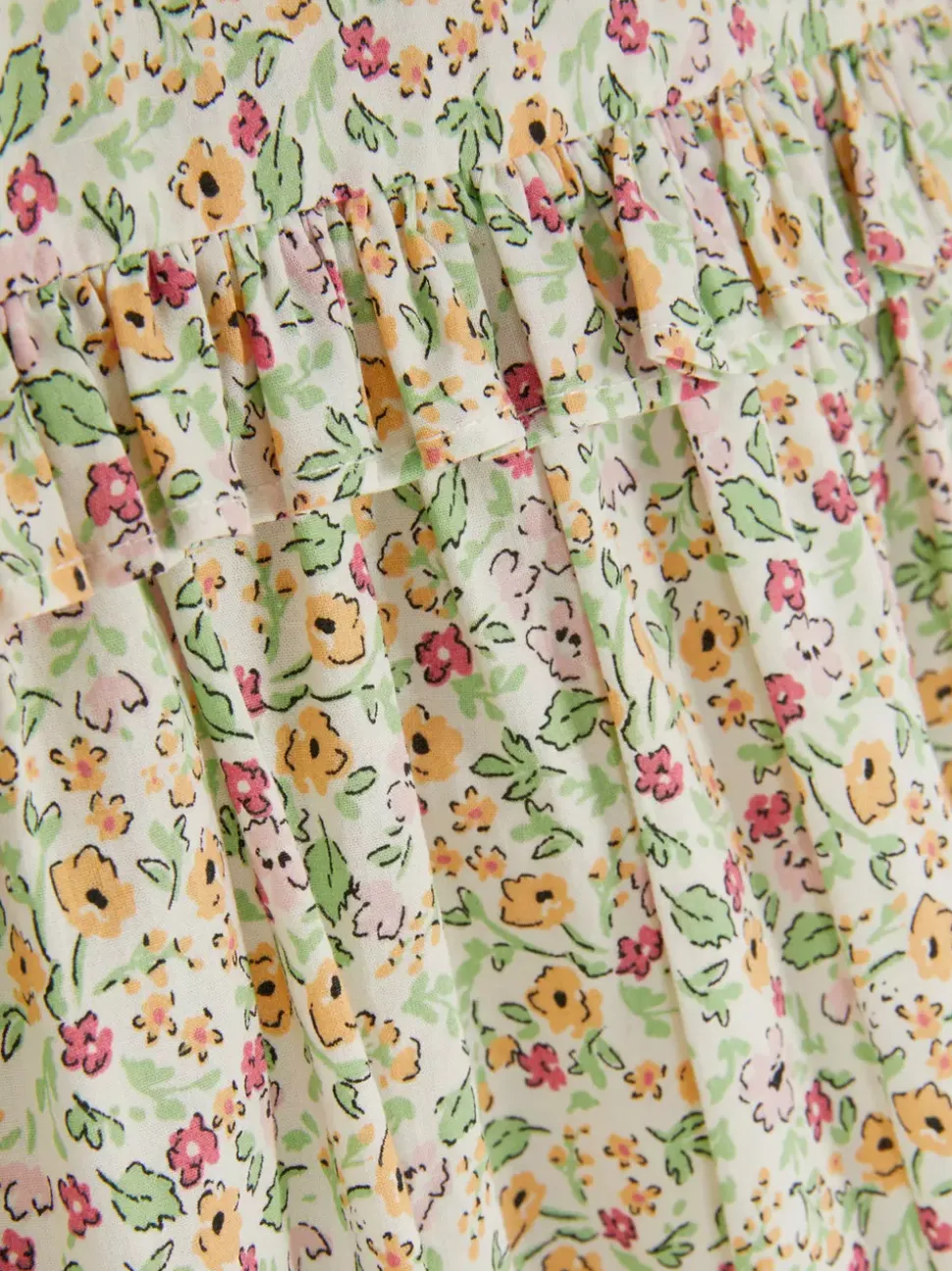 Sukienka z falbanką w drobne kwiaty