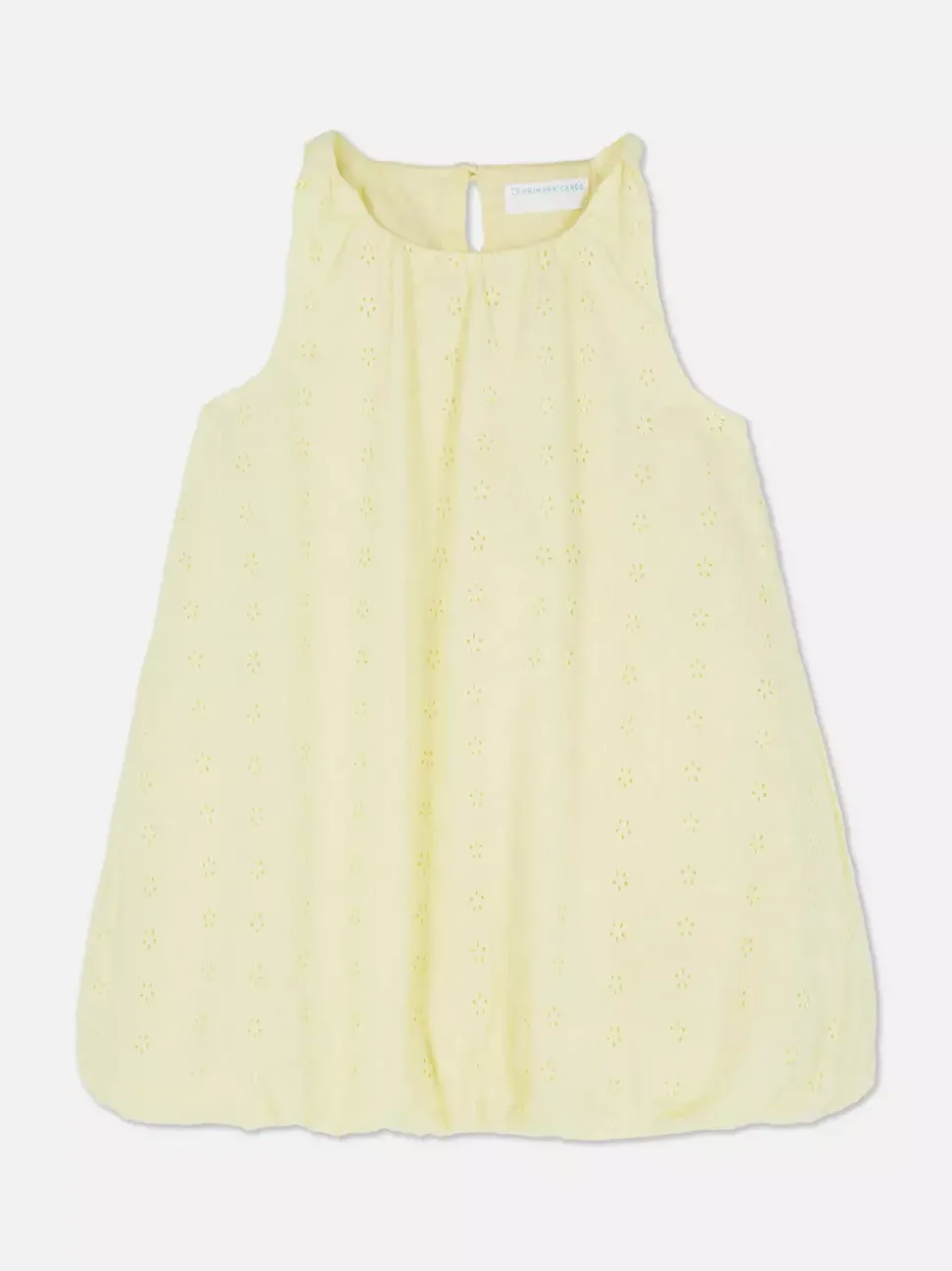 Sukienka z marszczonym obszyciem i haftem angielskim