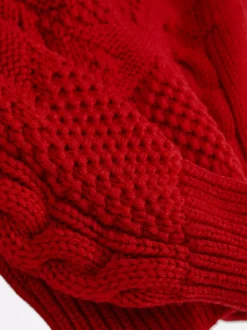 Sweter o splocie warkoczowym z amerykańską flagą