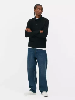 Sweter polo z długim rękawem