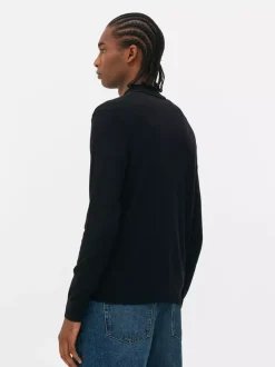 Sweter polo z długim rękawem