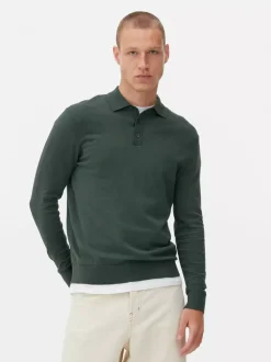 Sweter polo z długim rękawem