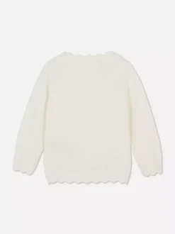 Sweter rozpinany z muszelkowym obszyciem