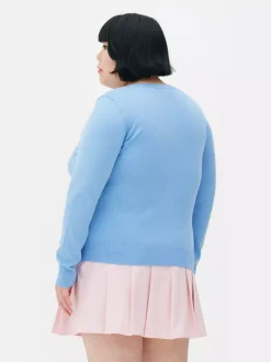 Sweter rozpinany z okrągłym dekoltem