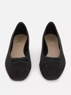 Szerokie balerinki z kokardą