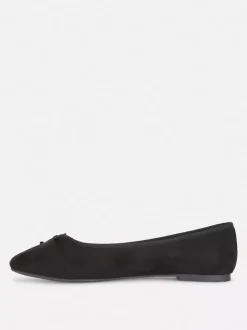 Szerokie balerinki z kokardą