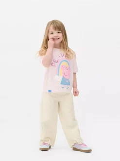 Szerokie jeansy z obszyciem z haftem angielskim