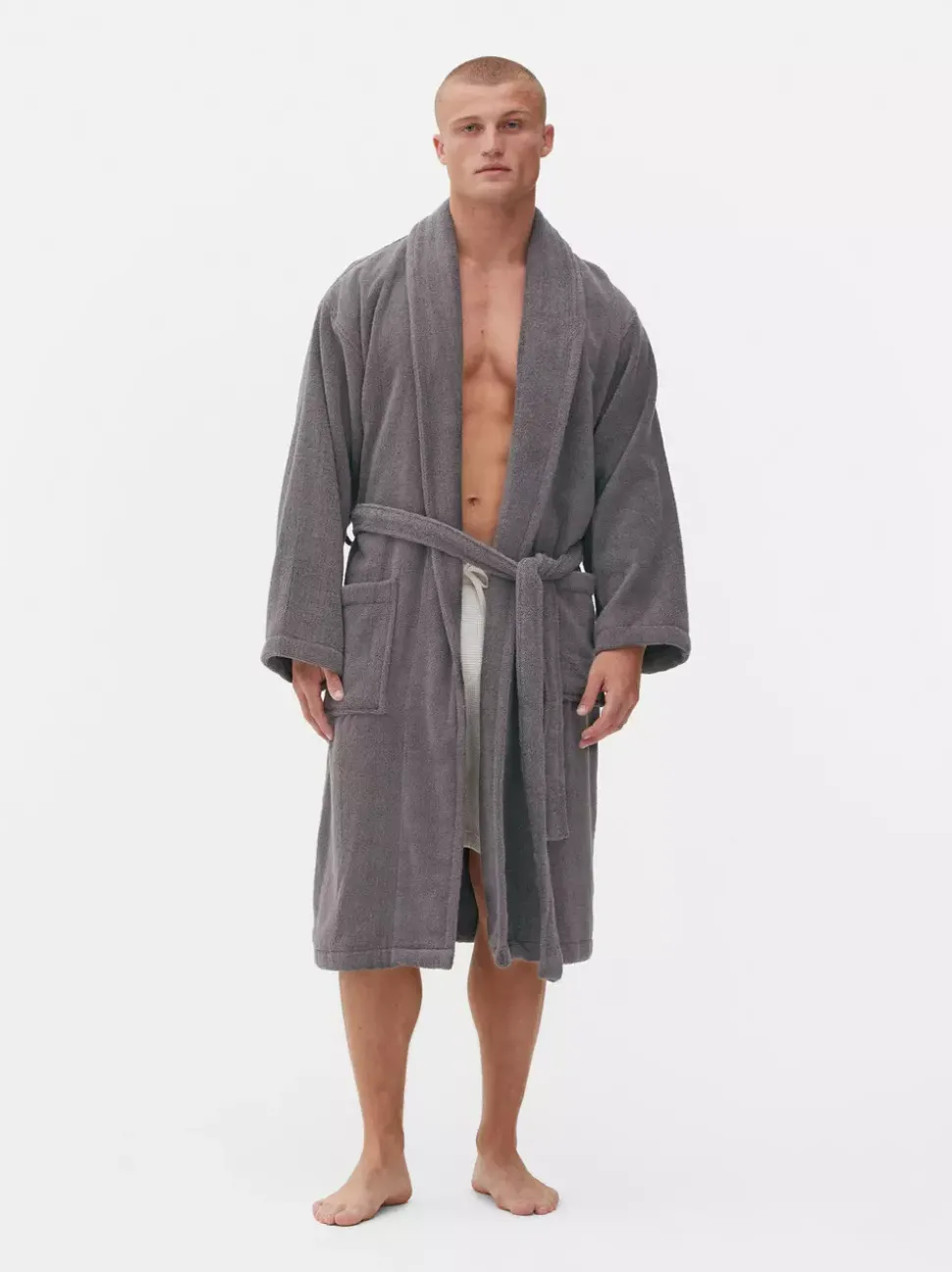 Szlafrok do spa z bawełnianej tkaniny frotte