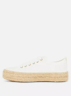 Sznurowane espadryle z juty