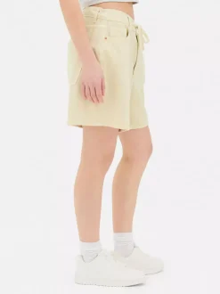 Szorty jeansowe z wiązaniem z przodu