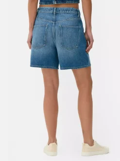 Szorty jeansowe z wiązaniem z przodu