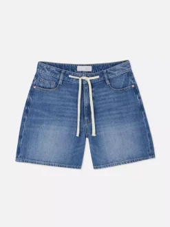Szorty jeansowe z wiązaniem z przodu