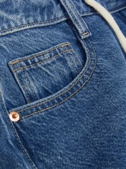 Szorty jeansowe z wiązaniem z przodu