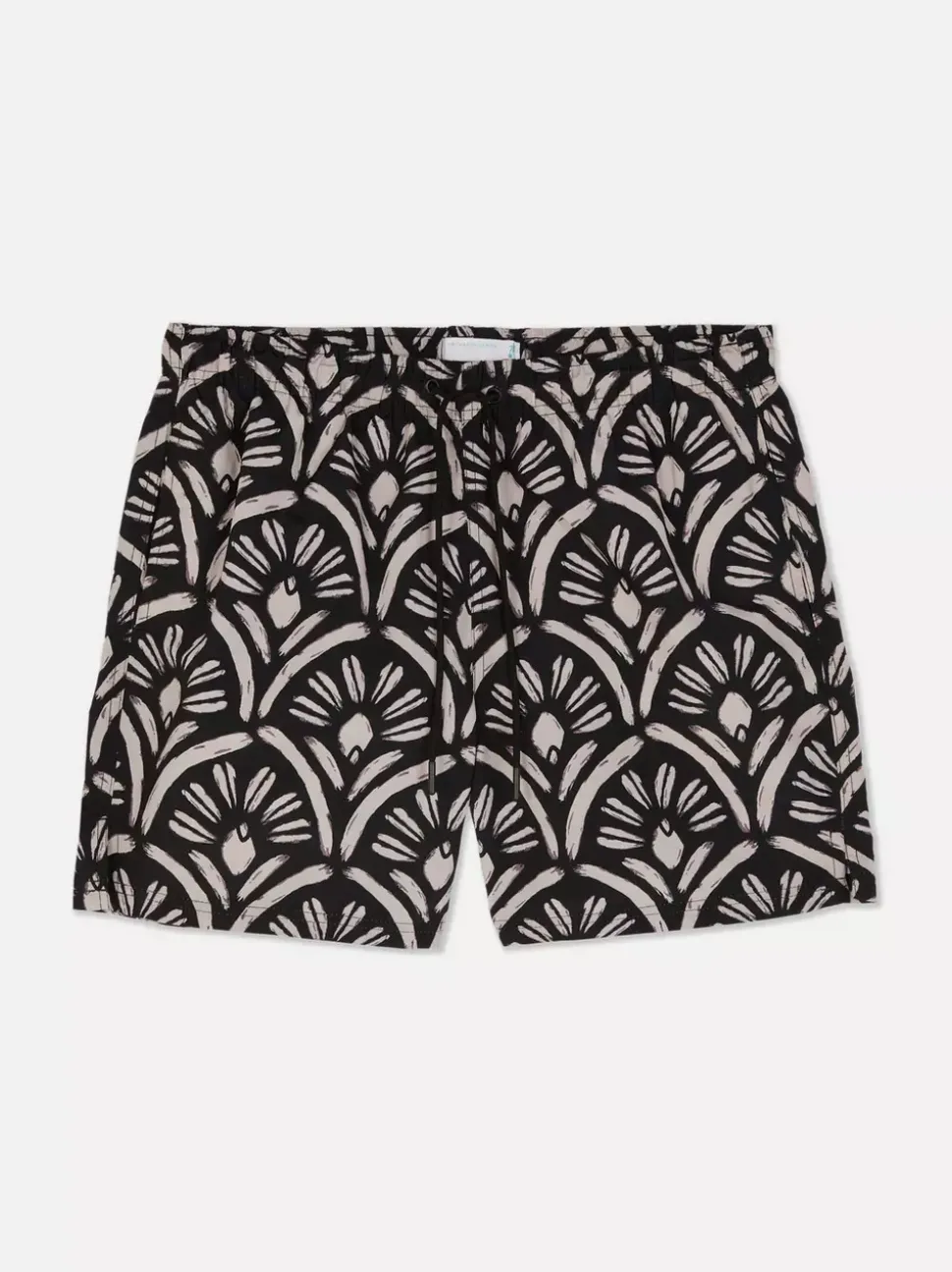 Szorty kąpielowe w abstrakcyjny wzór ze sznurkiem