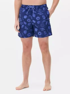 Szorty kąpielowe z abstrakcyjnym wzorem