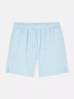 Szorty kąpielowe z tkaniny seersucker ze sznurkiem