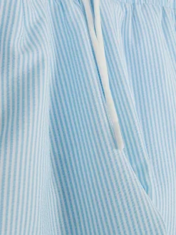 Szorty kąpielowe z tkaniny seersucker ze sznurkiem