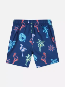 Szorty kąpielowe ze sznurkiem i nadrukiem