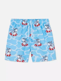 Szorty kąpielowe ze sznurkiem i nadrukiem
