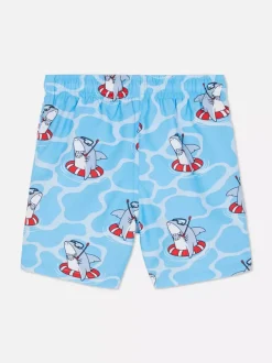 Szorty kąpielowe ze sznurkiem i nadrukiem