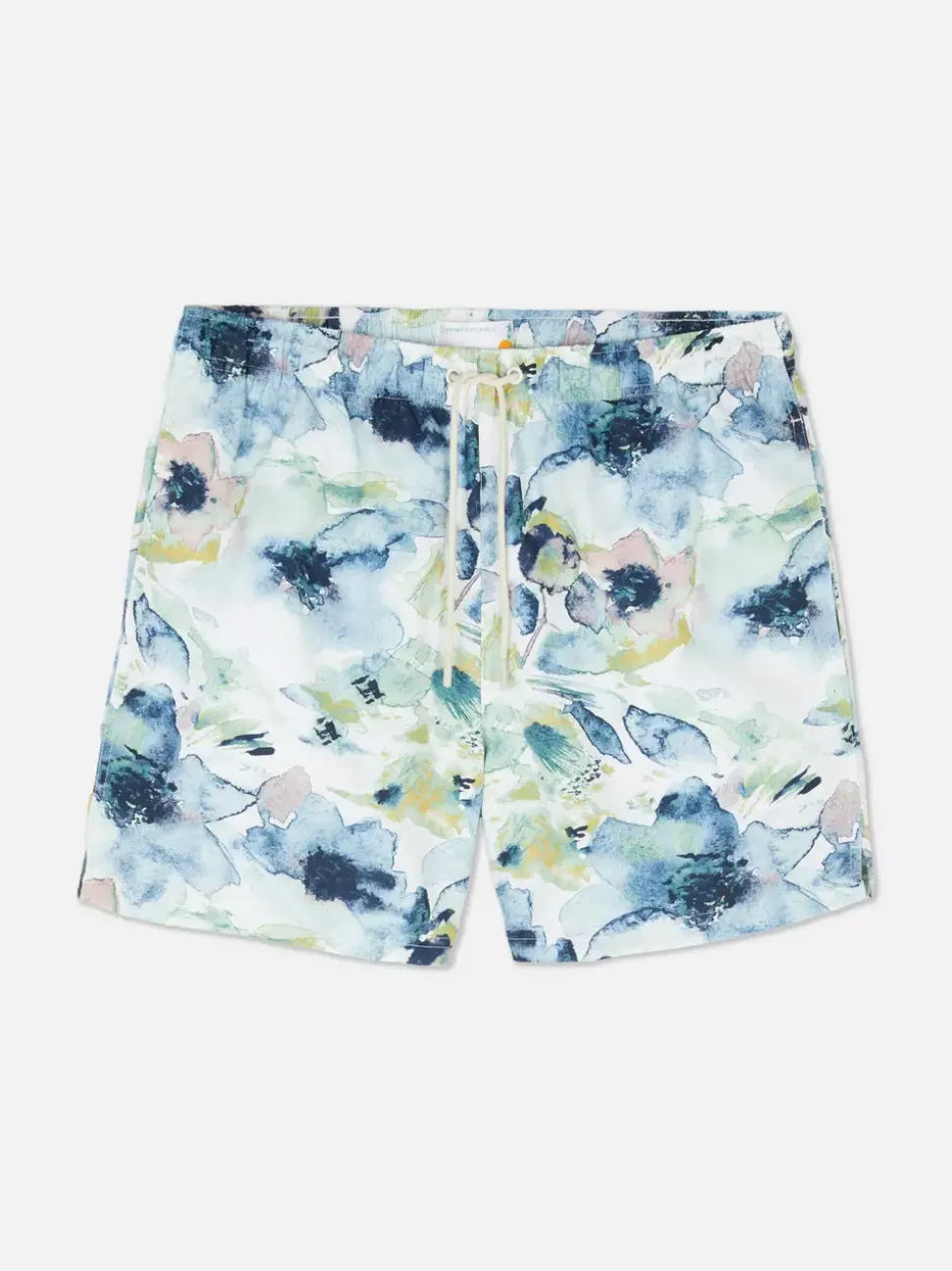 Szorty kąpielowe ze sznurkiem w akwarelowe kwiaty