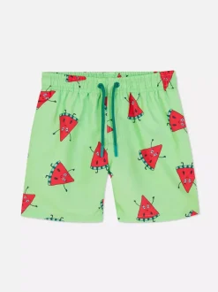 Szorty kąpielowe ze sznurkiem i nadrukiem